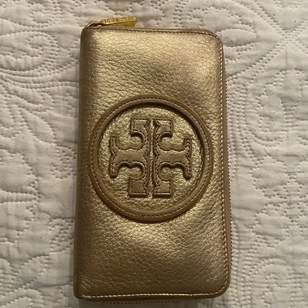 Tory Burch Metallic Gold Wallet